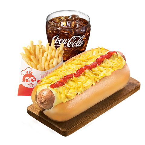 Cheesy Classic Jolly Hotdog w/ Fries & Drink