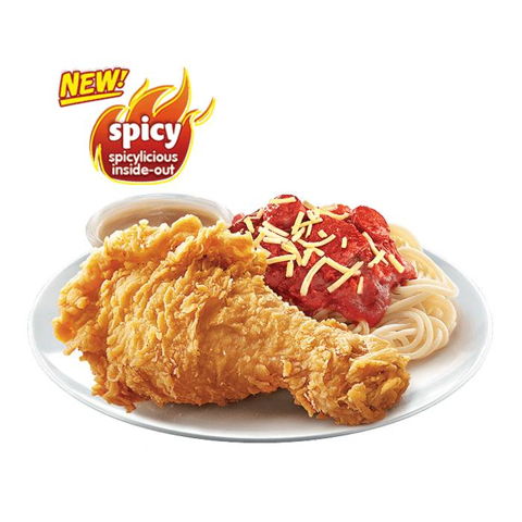 1 - pc. Chickenjoy New Spicy w/ Jolly Spaghetti Solo