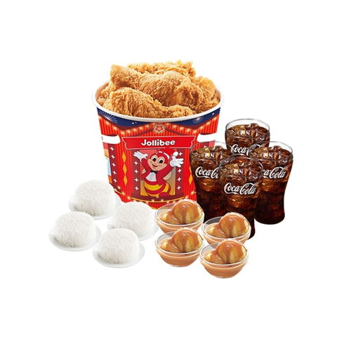 Family Super Meal A: 8 - pc. Chickenjoy Bucket w/ 4 Rice, 4 Sides and 4 Drinks