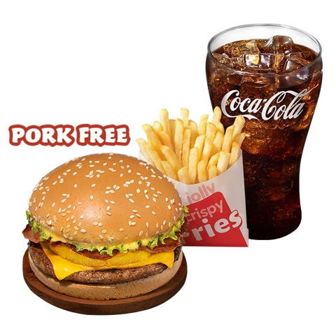 Amazing Aloha Champ Jr. w/o Bacon w/ Fries & Drink