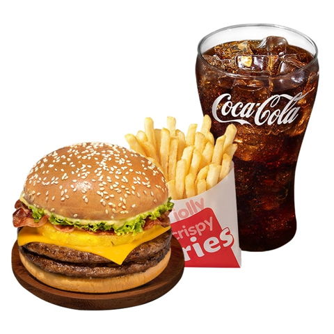 Double Amazing Aloha Champ Jr. w/ Fries & Drink