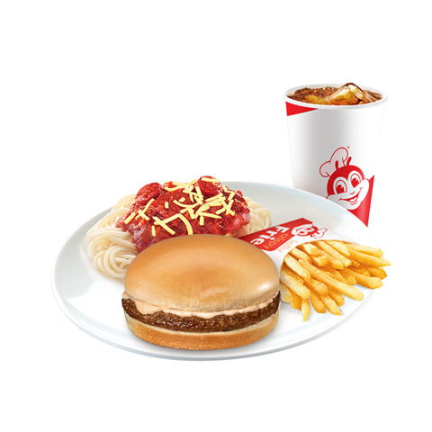 Yumburger, Half Jolly Spaghetti & Reg. Fries Super Meal w/ Drink