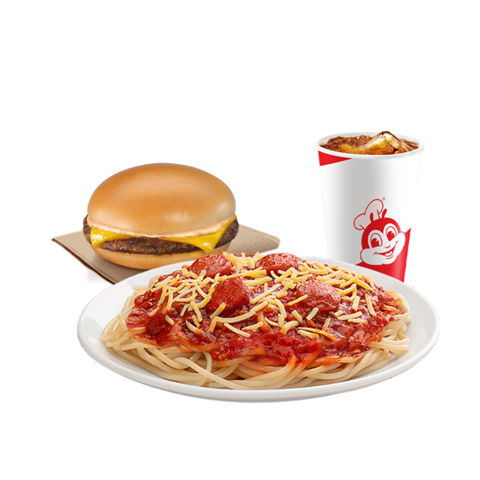Jolly Spaghetti w/ Cheesy Yumburger w/ Drink