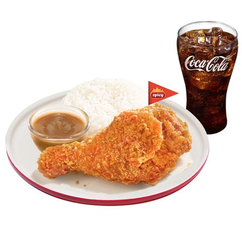 1 - pc. Chickenjoy Spicy w/ Drink