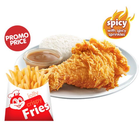 1 - pc. Chickenjoy Spicy w/ Fries Solo