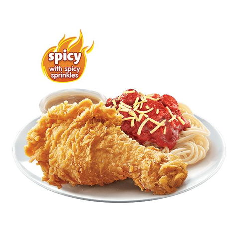 1 - pc. Chickenjoy Spicy w/ Jolly Spaghetti Solo