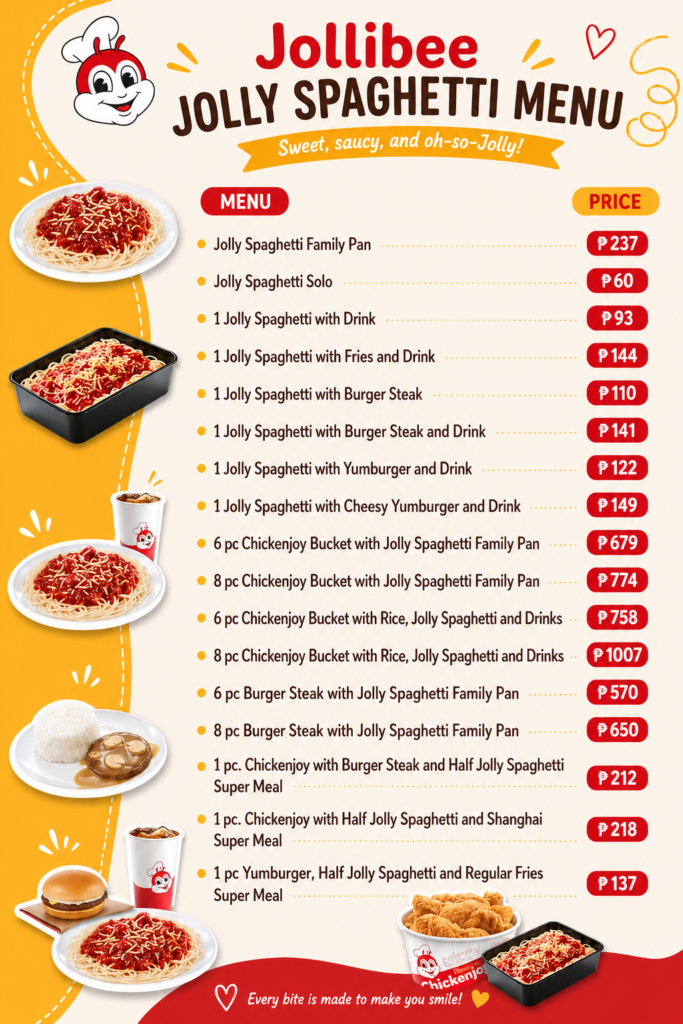 Jollibee Menu with Prices Philippines 2026 10 03