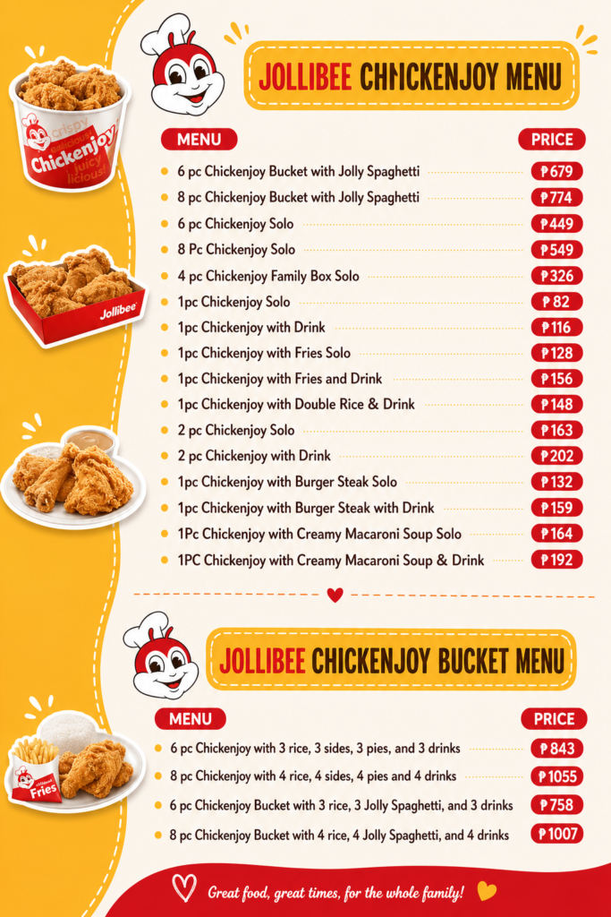 Jollibee Menu with Prices Philippines 2026 7 06