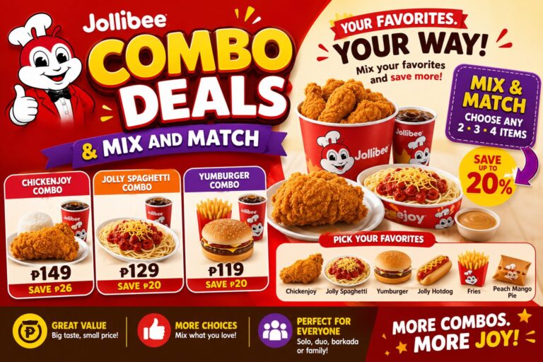 Jollibee Combo Deals & Mix and Match Menu Prices Philippines 2026 6 Jollibee Combo Deals & Mix and Match
